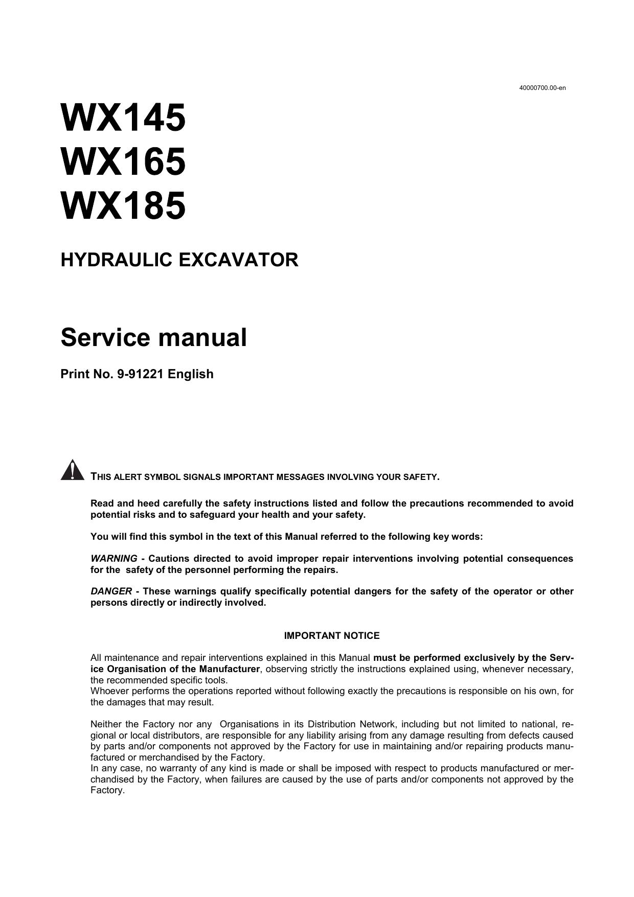 WX145 WX165 WX185 Service manual
